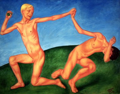 The Playing Boys by Kuzma Sergeevich Petrov Vodkin